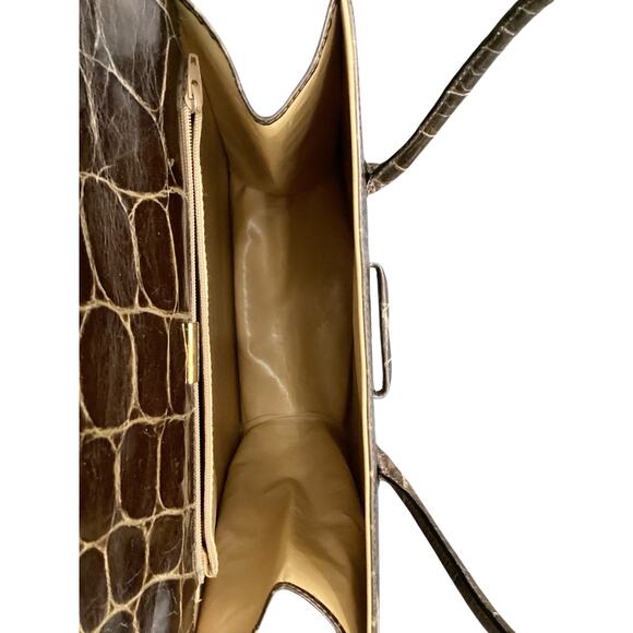 VTG Giorgio Armani Handbag Women’s One Size 1940’-1950’Genuine Crocodile Leather - Picture 8 of 8